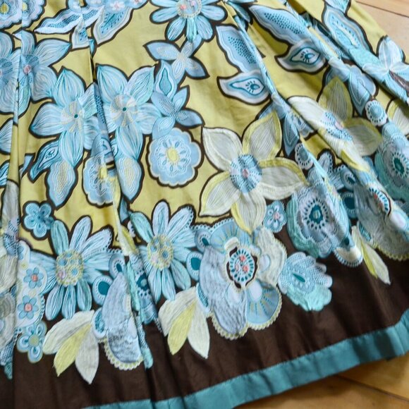 Weekend Max Mara Flora Embroidered Midi Multicolor A-Line Skirt Size US 10 - Picture 3 of 6